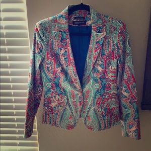Stretch Jones New York Paisley Multicolor Blazer